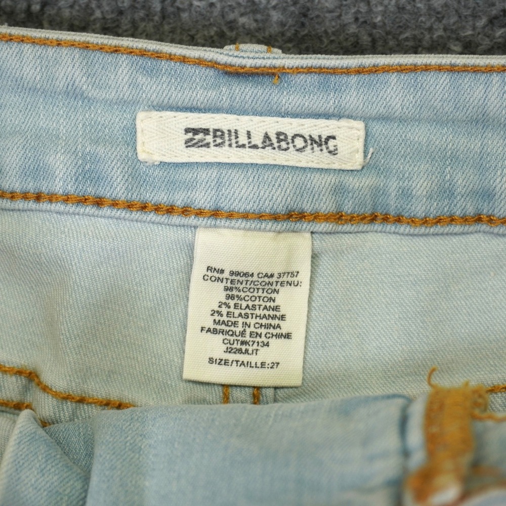 NEW Billabong Denim Shorts Women 27 Lite Hearted Lace Up Distressed Boho Cut Off - Picture 4 of 9
